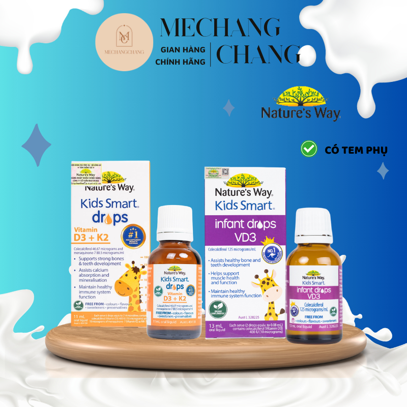 Vitamin D3 Thuần Nature's way / D3K2 Organic Nature's way cho bé