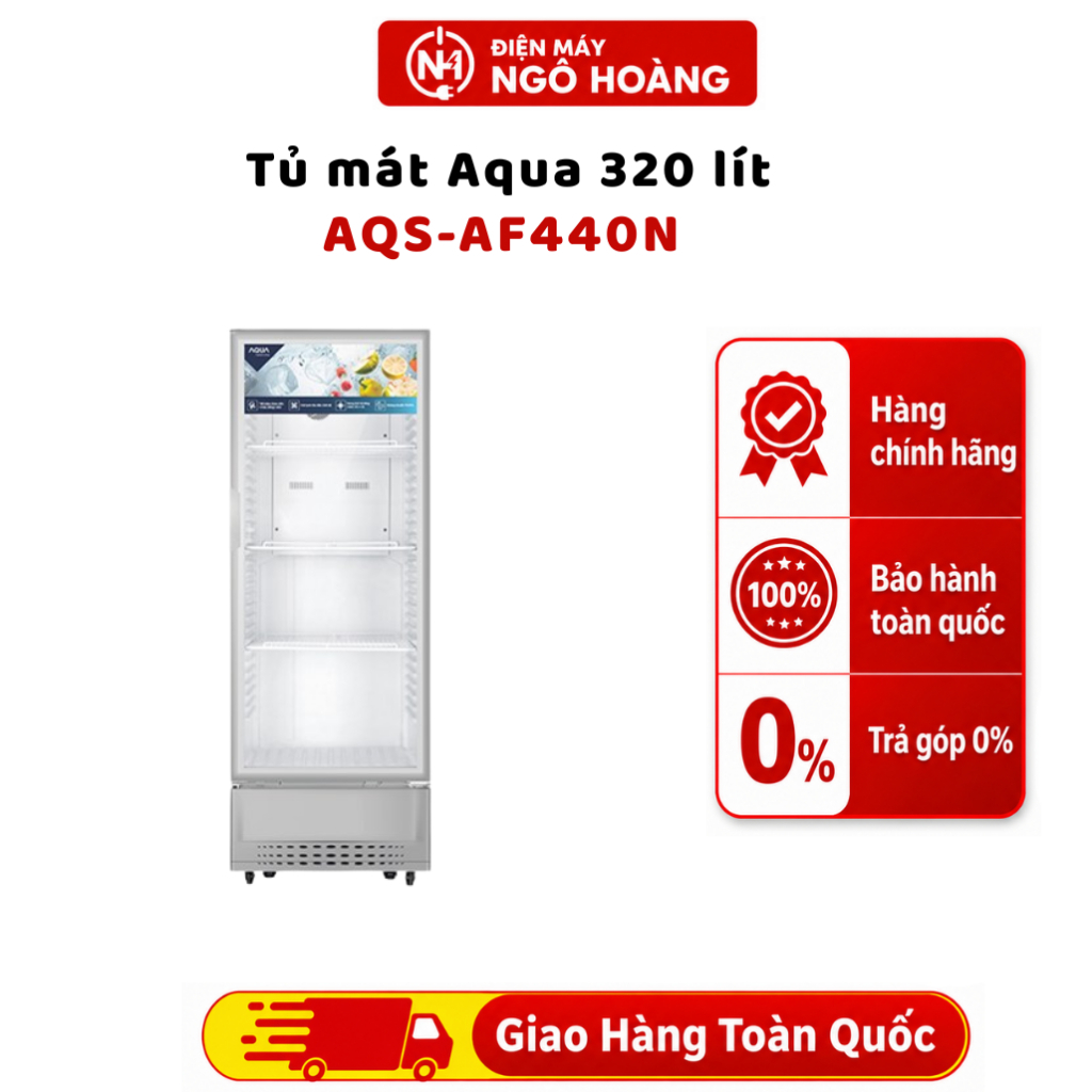 AQS-AF440N Tủ mát Aqua 320 lít Thiết Kế 1 Cánh Dung Tích Lớn