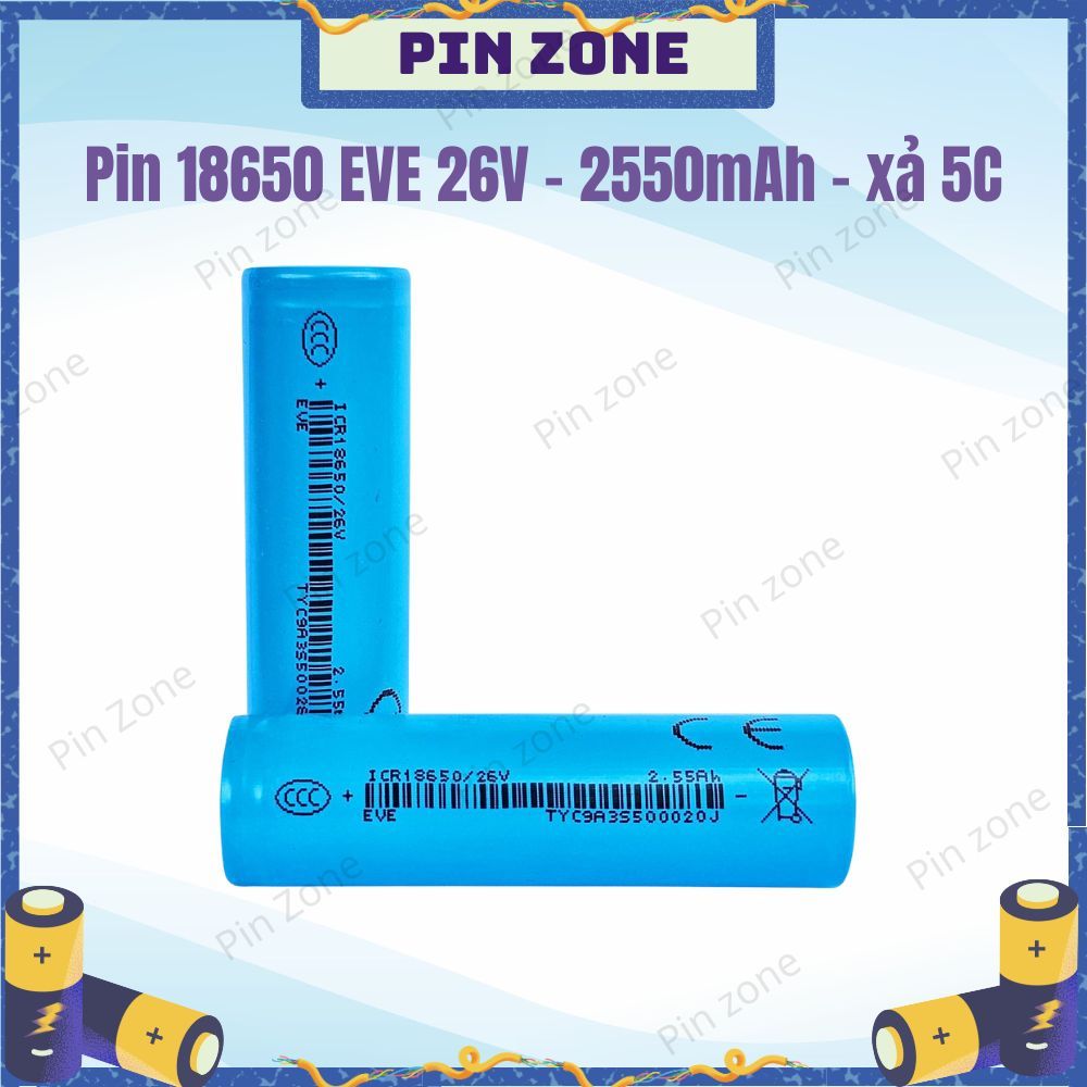 Pin Tháo Khối 18650 EVE 26V - Dung lượng 2550mAh - Dòng xả 5C - Nội trở 18-20