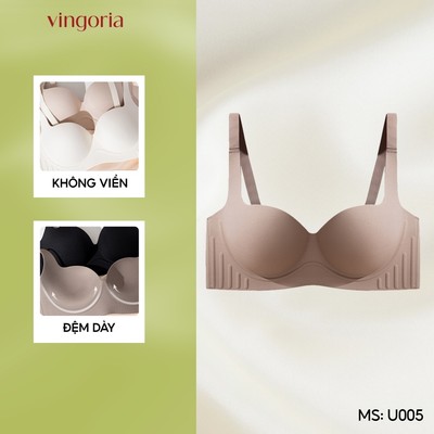 Áo lót su không gọng VINGO/VINGORIA cup ngang đệm dày nâng đỡ tạo khe U005
