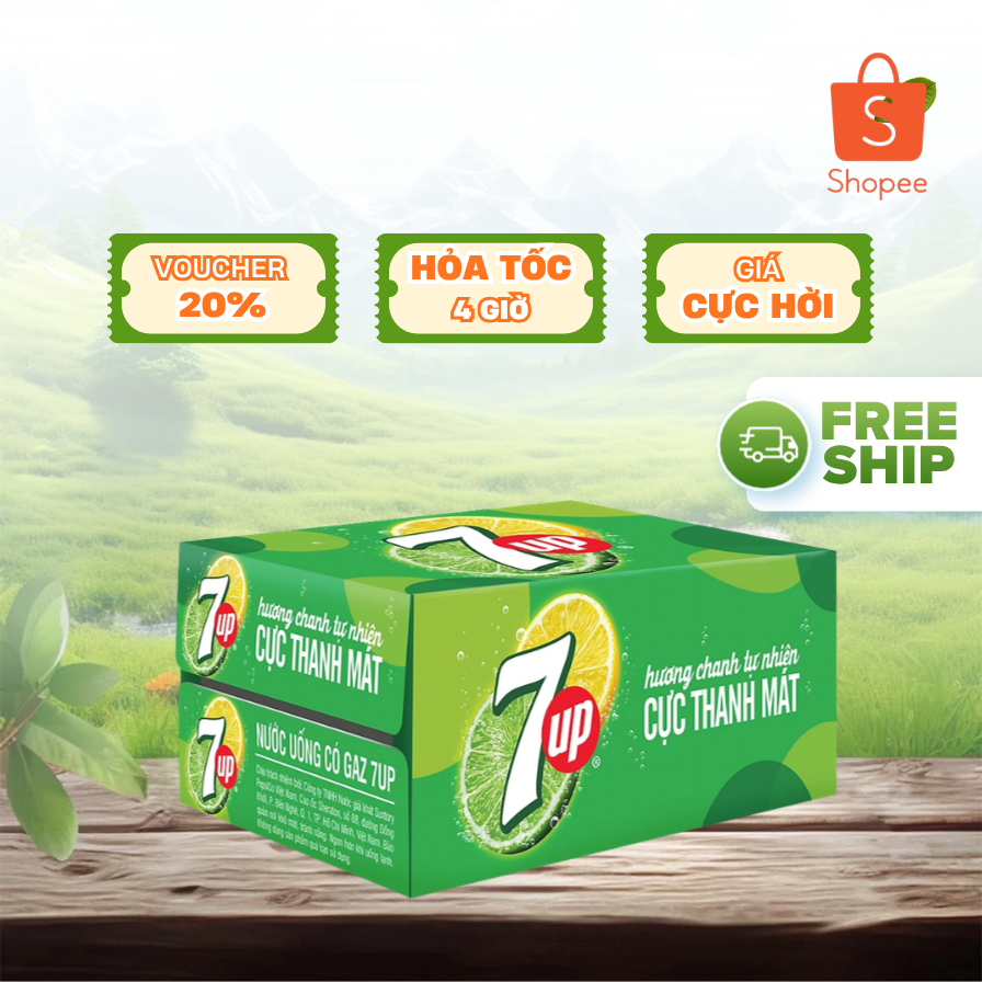 Nước Ngọt 7UP Vị Chanh 235ml Lon Nhí | Thùng 24 Lon