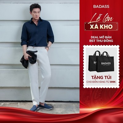 [BADASSxQUỐC TRƯỜNG] Quần Kaki Nam BADASS Cao Cấp Tapered Fit Ống Côn Gọn Dáng, Chất Liệu Co Giãn Nhẹ - QKTOL706