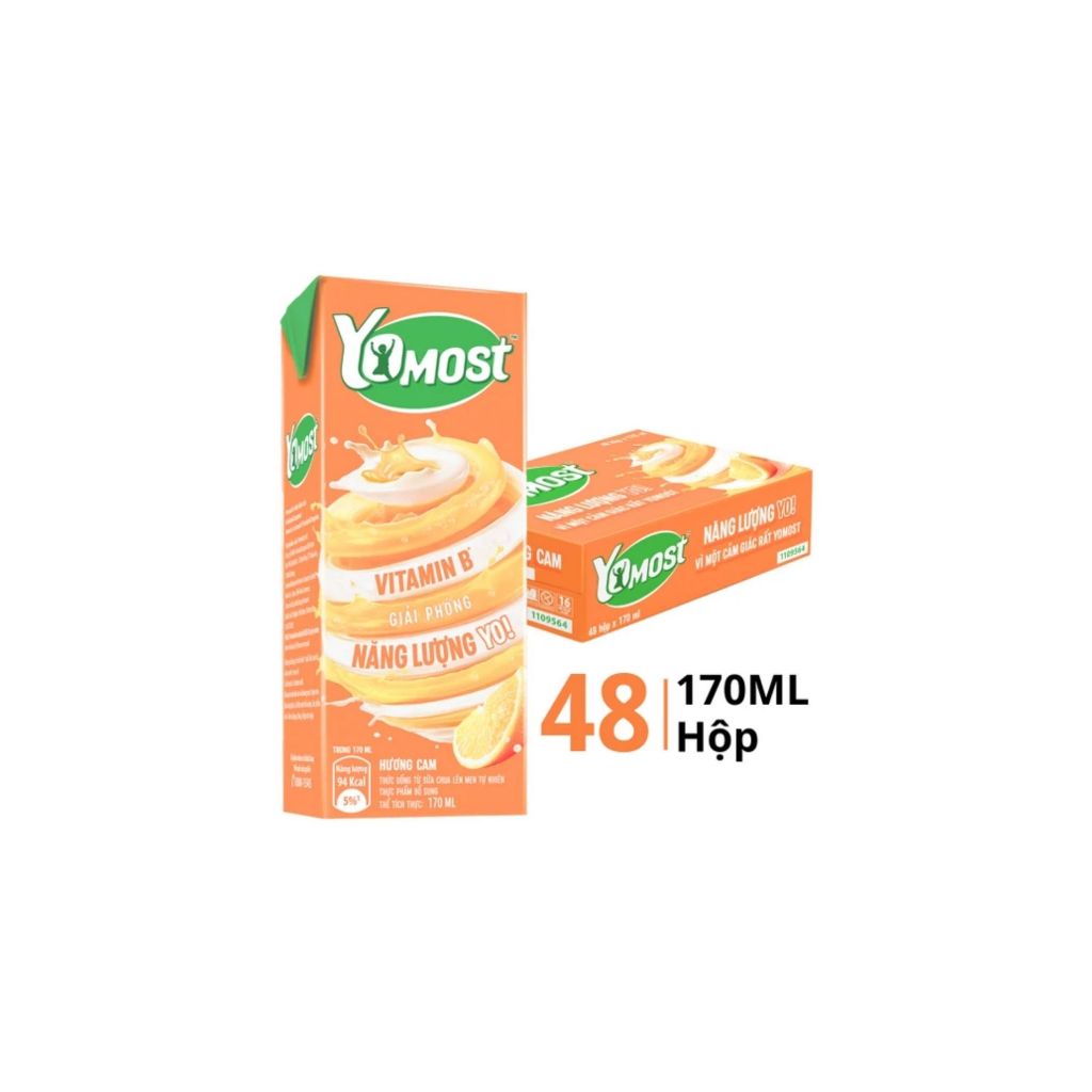 [1 Thùng] Sữa Yomost Cam 170ml (48 Hộp)