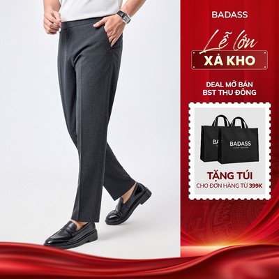 Quần Tây Nam BADASS Form Tapered Cạp Cao Tôn Dáng Vải Tuytsi Trẻ Trung QATTK701