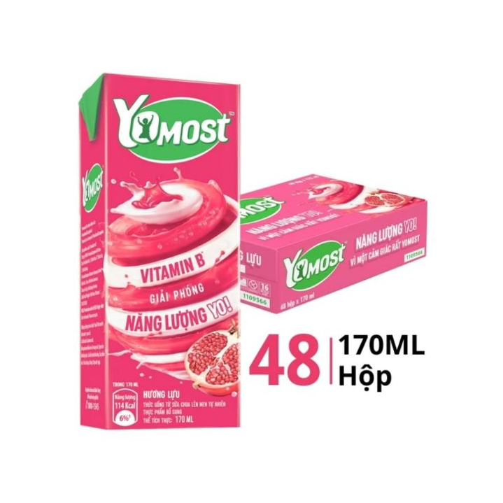 [1 Thùng] Sữa Yomost Lựu 170ml (48 Hộp)_00443