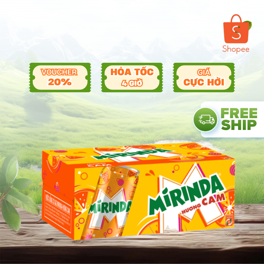 Nước Ngọt Mirinda Cam 320ml Lon Cao Sleek | Thùng 24 Lon