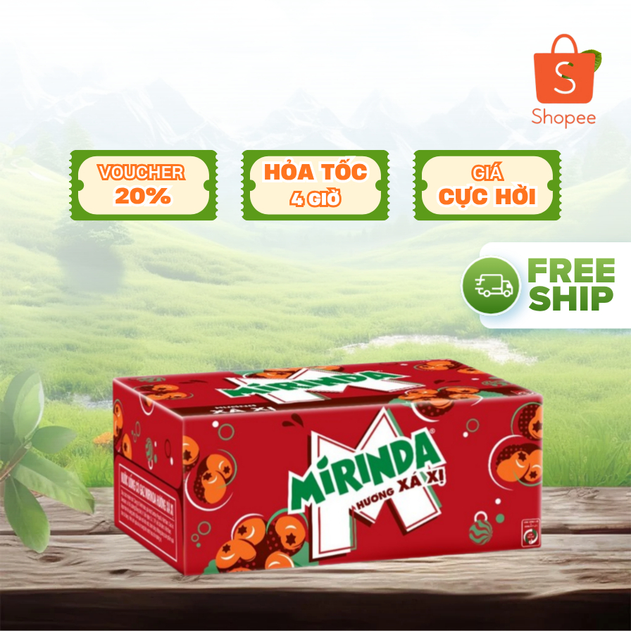 Nước Ngọt Mirinda Xá Xị 320ml Lon Cao Sleek | Thùng 24 Lon