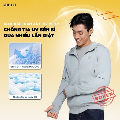 Áo Khoác Nam Couple TX Chống Nắng Tia UV 98% UPF 50++ Original Ver2 Phối Phản Quang Thoáng Khí Mũ Rộng Form Vừa MOK 1076