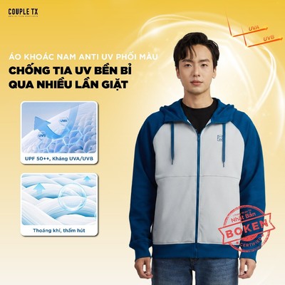 Áo Khoác Chống Nắng Nam Couple TX Anti UV Raglan Color Form Relax MOK 1070
