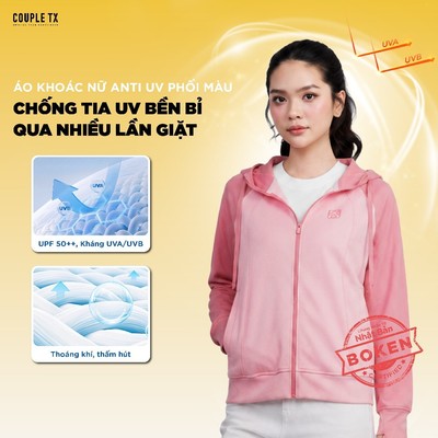 Áo Khoác Chống Nắng Nữ Couple TX Anti UV Raglan Color Form Relax WOK 2070