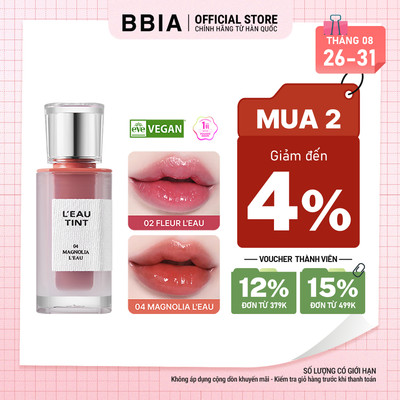Son tint bóng lâu trôi, dưỡng ẩm, màu trong veo BBIA L'eau Tint 4.5g
