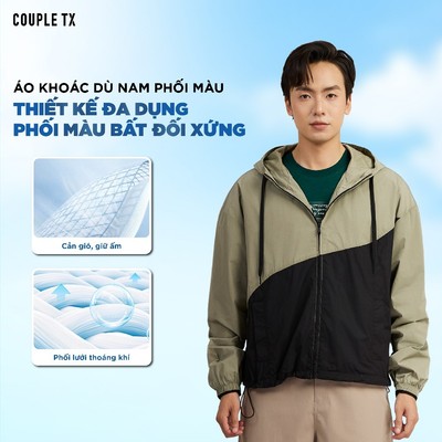 Áo Khoác Dù Nam Couple TX 2 Lớp Cản Gió Phối Màu Năng Động Có Khóa Túi Form Rộng MOP 1100