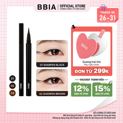 Kẻ mắt nước đều màu, chống nước, dễ tẩy trang BBIA Last Pen Eyeliner 0.6g