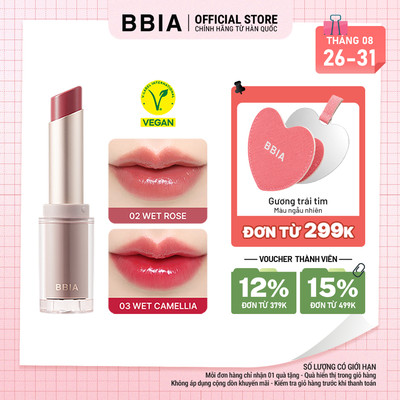 Son thỏi tint bóng căng mọng, dưỡng ẩm mềm mịn BBIA Ready To Wear Water Lipstick 3g