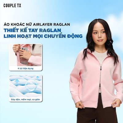 Áo Khoác Nữ Couple TX Vải Nỉ Thun Công Nghệ Airlayer Ver 2  Mềm Mịn Dây Kéo Silver Dáng Rộng WOK 2081