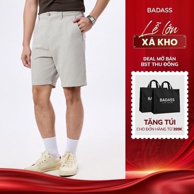 Quần Short Kaki Nam BADASS Form Relax 100% Cotton Thoáng Mát Đứng Form Dễ Phối QSKTK715