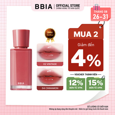 Son tint bóng căng mọng, trong trẻo BBIA Glow Tint