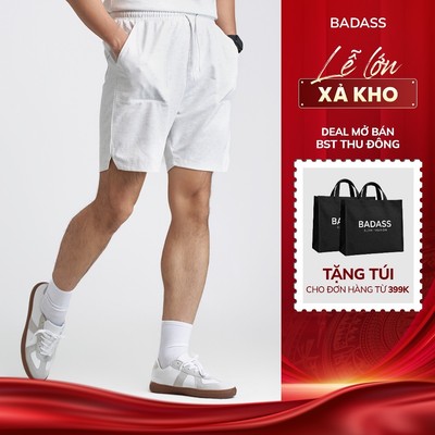 Quần Short Nam BADASS Form Relax, Vải Texture Mềm Mại Co Giãn, Cạp Chun Dễ Mặc - QSNTK736