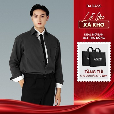 Áo Sơ Mi Nam BADASS Chất Liệu Cotton mềm mại, đứng form, không bai xù - STDTK610