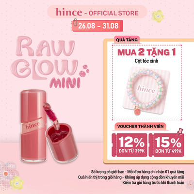 [Mini] Son gel tint căng bóng tự nhiên hince Raw Glow Gel Tint Mini