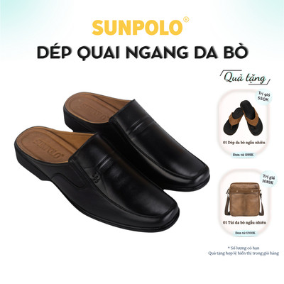 Giày sục nam da bò cao cấp SUNPOLO SPO001