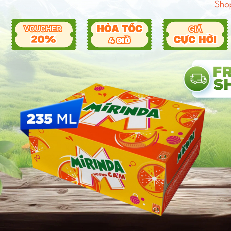 Nước Ngọt Mirinda Cam 235ml Lon Nhí | Thùng 24 Lon