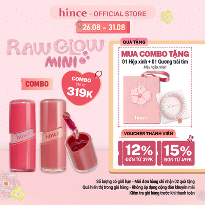 [Combo Môi Xinh Xắn] COMBO 2 SON  hince Raw Glow Gel Tint Mini