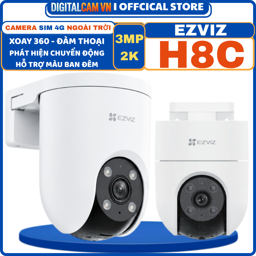 [GIẢM 3%] [H8C] CAMERA DÙNG SIM 4G NGOÀI TRỜI EZVIZ H8C PRO 3MP - XOAY 360. ĐÀM THOẠI, PHÁT HIỆN CHU