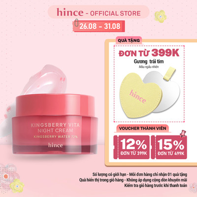 [HSD:09.2027] Kem dưỡng đêm căng bóng sáng mịn hince Kingsberry Vita Night Cream 50ml