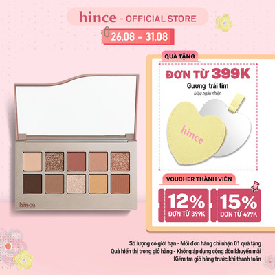 Bảng phấn mắt 10 màu có nhũ lâu trôi hince New Depth Eyeshadow Palette 9.8G