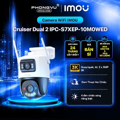 Camera Wifi Imou Cruiser Dual 2 S7XEP 6MP/10MP (6M0WED / 10M0WED) - 2 Ống Kính - Bảo Hành 24 Tháng