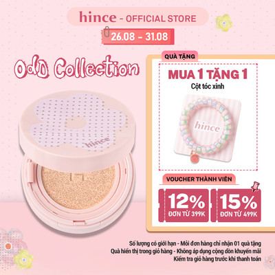 Cushion che phủ cao với hiệu ứng Silky Glow, giúp da mịn đẹp, đều màu và lâu trôi hince Cover Master Pink Cushion