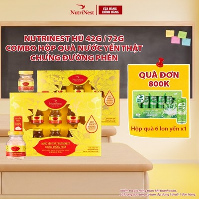 Hộp Quà 6 Hũ Yến Chưng Đường Phèn Nguyên Chất NUTRINEST Bồi Bổ Sức Khỏe - Hũ 42g / 72g