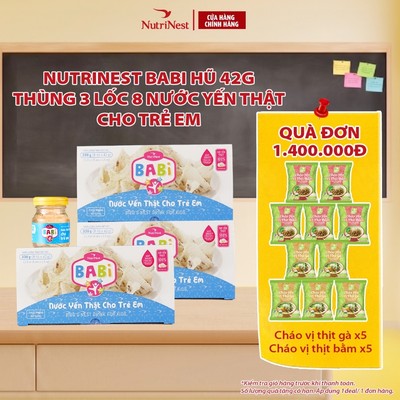 Thùng 24 Hũ Nước Yến Thật Cho Trẻ Em NUTRINEST BABI Giúp Bé Ăn Ngon - Hũ 42g [Bao bì mới]