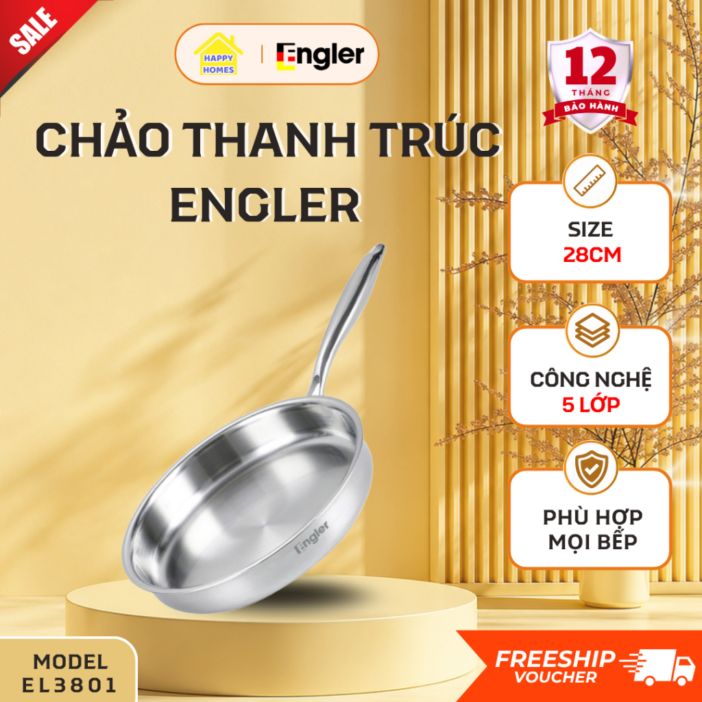 Chảo Gezer Engler Inox 304, Bền Đẹp Theo Thời Gian An Toàn Tuyệt Đối - Happy Homes