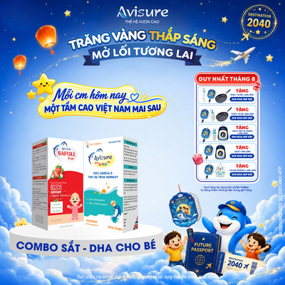 TPBVSK Combo Sắt hữu cơ và DHA 100% Dầu Cá Na Uy cho bé Avisure