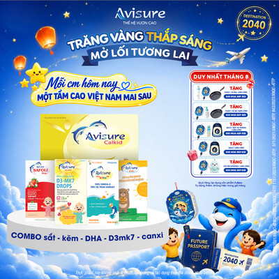 TPBVSK Trọn bộ vi chất cho bé Avisure D3MK7, DHA, Sắt Hữu Cơ 20ml