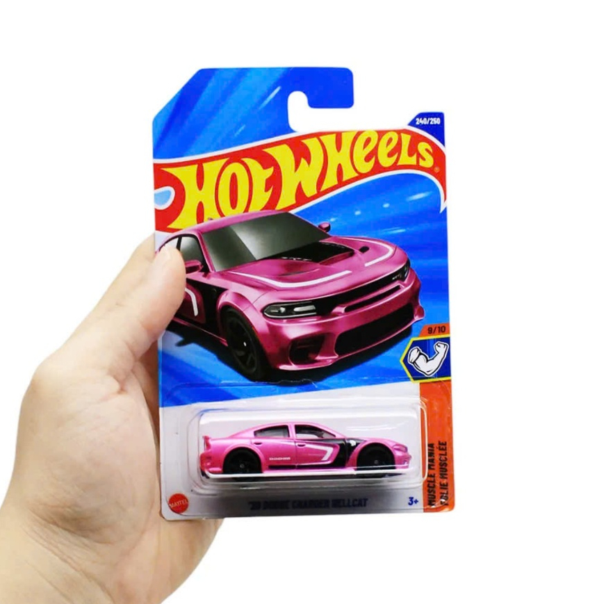 Hot Wheels Dodge Charger Hellcat Hồng Muscle Mania 9/10 240/250 - Mô Hình Xe 1:64 Mattel