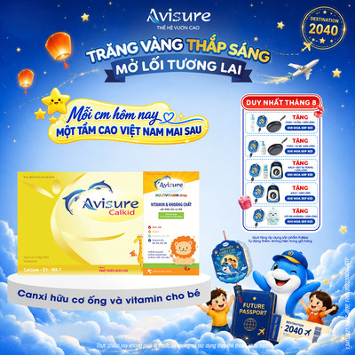 Combo Avisure Canxi Calkid cho bé cao lớn 30 ống + Vitamin tổng hợp Multi giúp bé ăn ngon 30ml