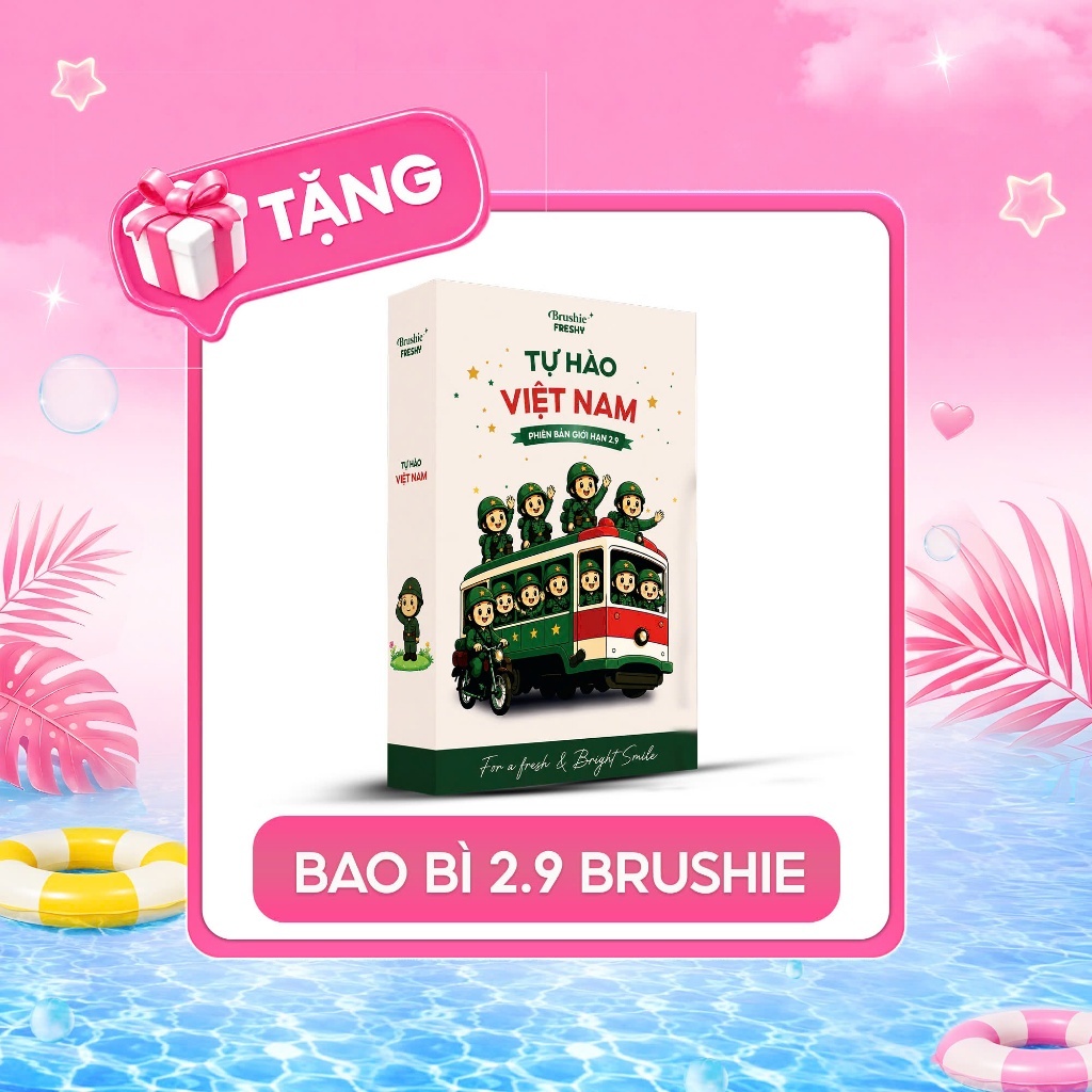[HÀNG TẶNG KHÔNG BÁN] BAO BÌ YÊU NƯỚC BÀN CHẢI BRUSHIE