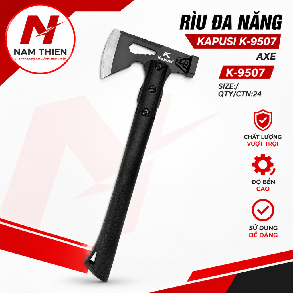 Búa rìu Kapusi, Rìu Đa Năng Nhật Bản 6 trong 1, Cứu Hỏa, Đi Phượt, Chặt Cây, Đánh Lửa, Còi Cứu Sinh
