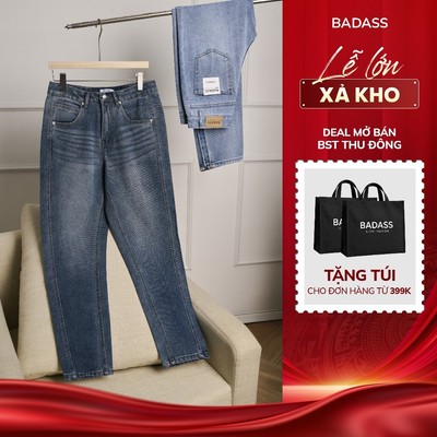 Quần Jean Nam BADASS Mềm Mại Co Giãn, Không Phai Màu Phong cách trẻ trung QJDTK613