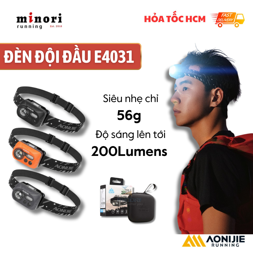Đèn đội đầu Đèn Led AONIJIE E4031 Chống Thấm Nước Dùng Pin / Sạc USB Có chế độ cảm ứng Minori Store