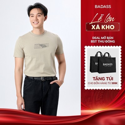 Áo phông nam graphic cotton thấm hút thoáng mát BADASS form regular hình in nổi trẻ trung dễ phối - APHTK705