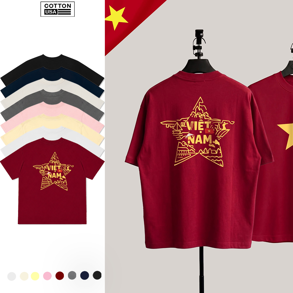 Áo Thun Relaxed Fit CottonUSA Vietnam "Việt Nam" - PT0803PT