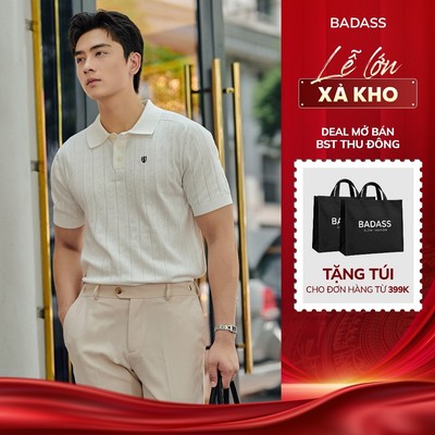 Áo polo dệt kim nam viscose BADASS thấm hút thoáng mát co giãn thoải mái sang trọng trẻ trung - PODTK719