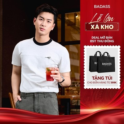 Áo Phông Nam Phối Màu BADASS Slim Fit – Trẻ Trung, Co Giãn 4 Chiều, Thoáng Mát  APHTK711
