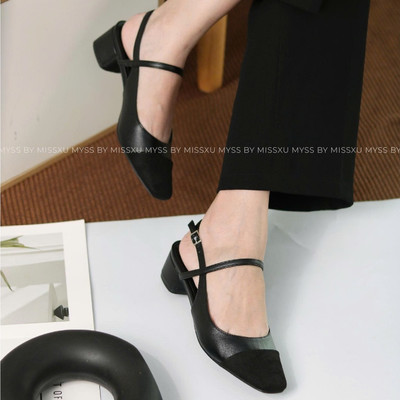 Giày cao gót nữ MYSS mũi vuông quai cài sau 4 cm thời trang - CG262