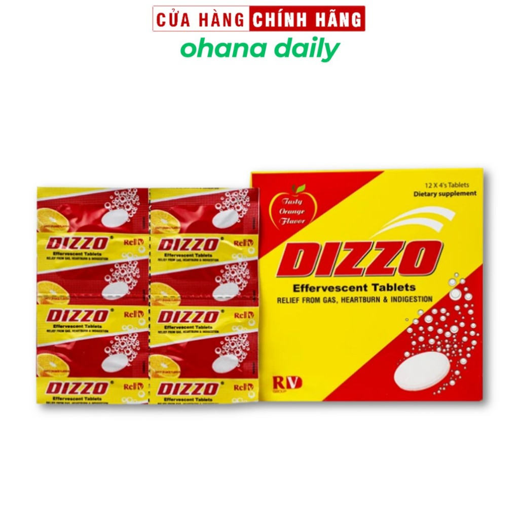 Viên Sủi Hỗ Trợ Tiêu Hóa Dizzo (12 vỉ x 4 viên) - Ohana Daily