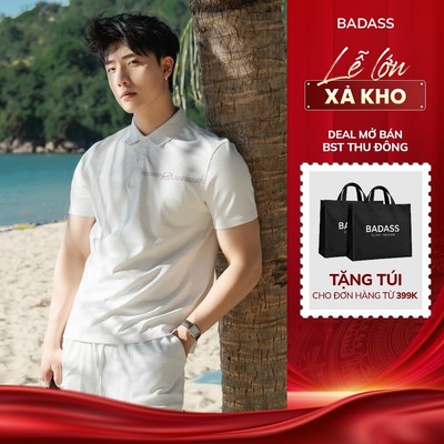 Áo Polo Nam BADASS Regular Fit Vải Texture Cao Cấp Co Giãn Thoải Mái, Thiết Kế Basic Trẻ Trung - POHTK736
